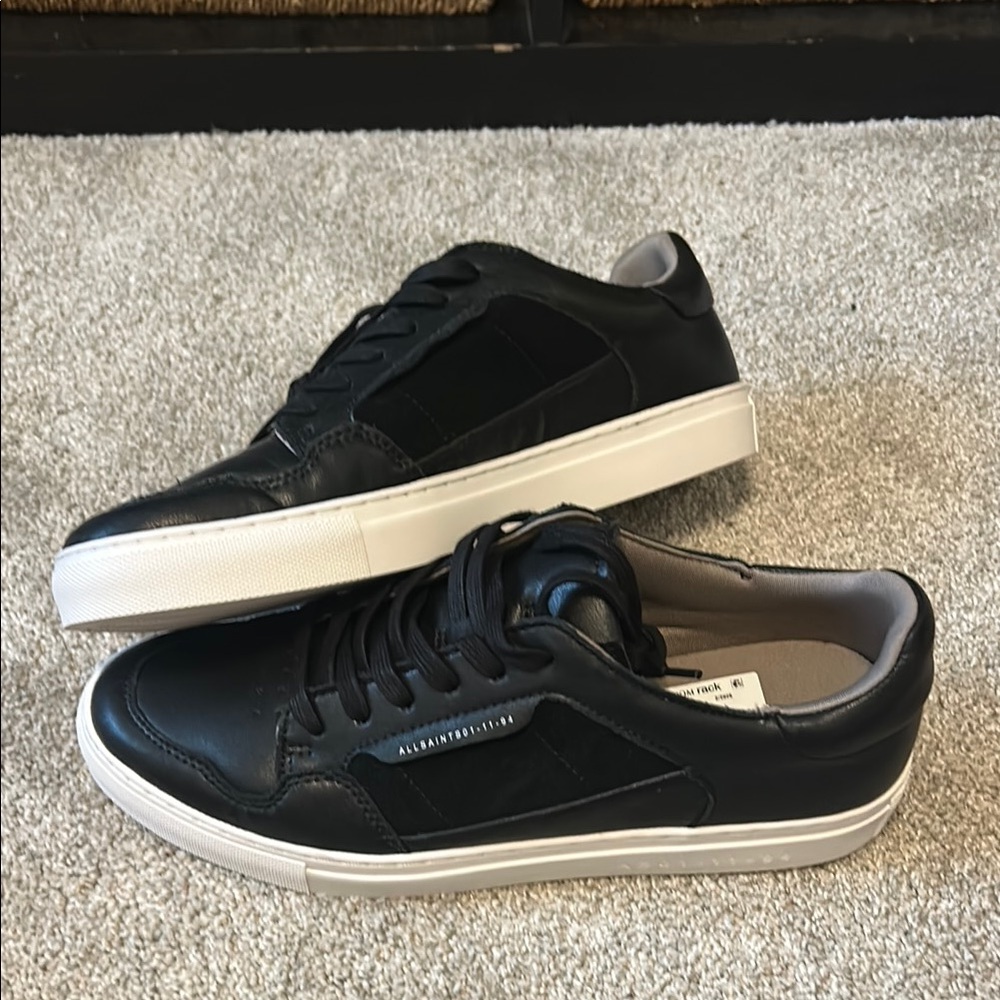 Black Leather Men's Sneakers